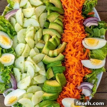 Lettuce, cucumbers and other vegetables on a platter
