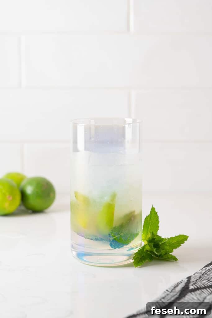 a mojito in a glass