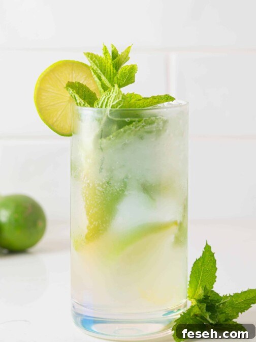 a mojito in a glass