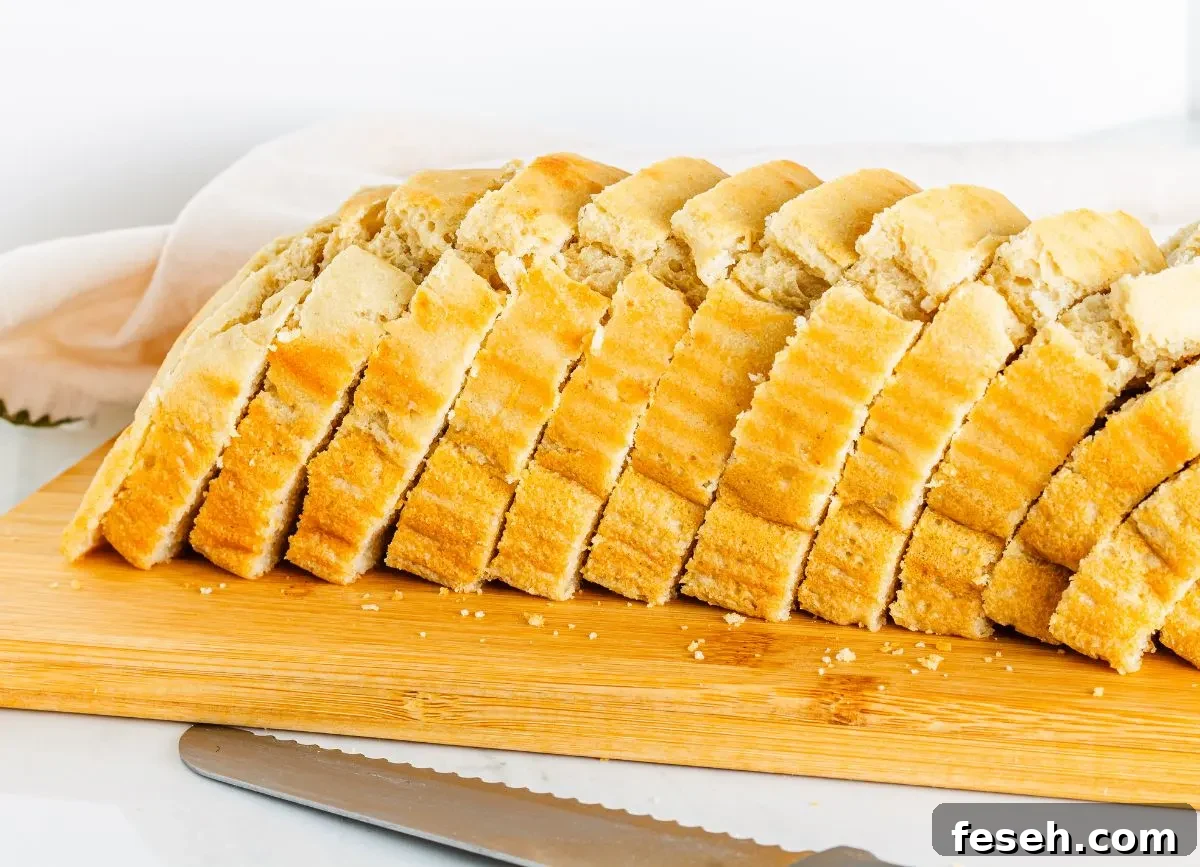 Slices of fresh baked gluten free bread from scratch.