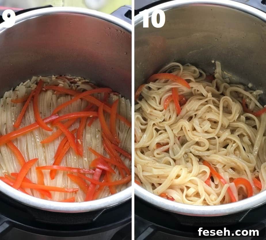 de-tangling cooked rice noodles in instant pot