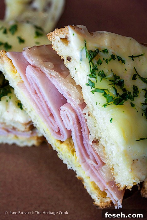 Finished Croque Monsieur sandwiches, ready for the first bite!
