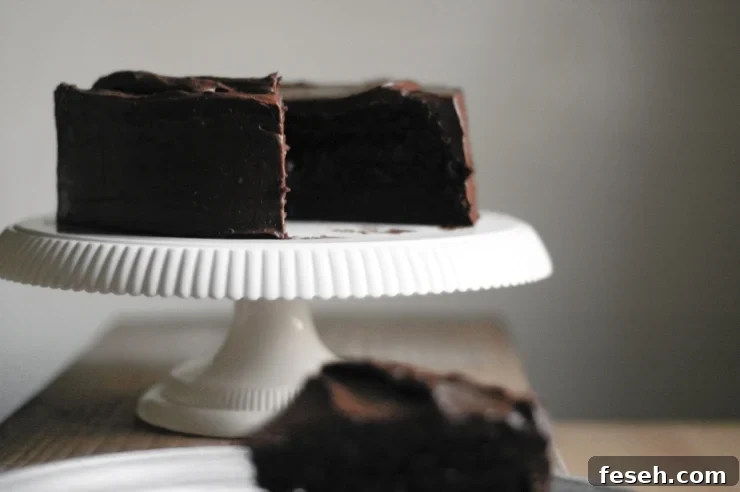 A moist and delicious strawberry and chocolate cake recipe with a decadent chocolate frosting. This chocolate layer cake is perfect for all celebrations! | sophisticatedgourmet.com
