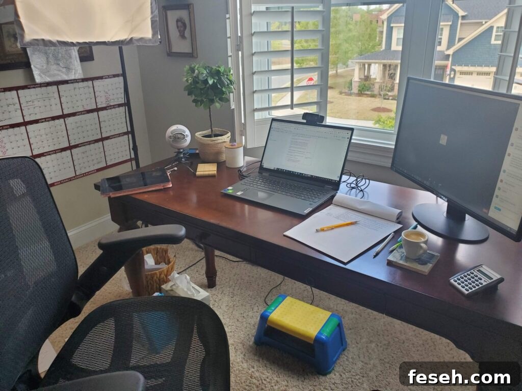 genealogy desk set up