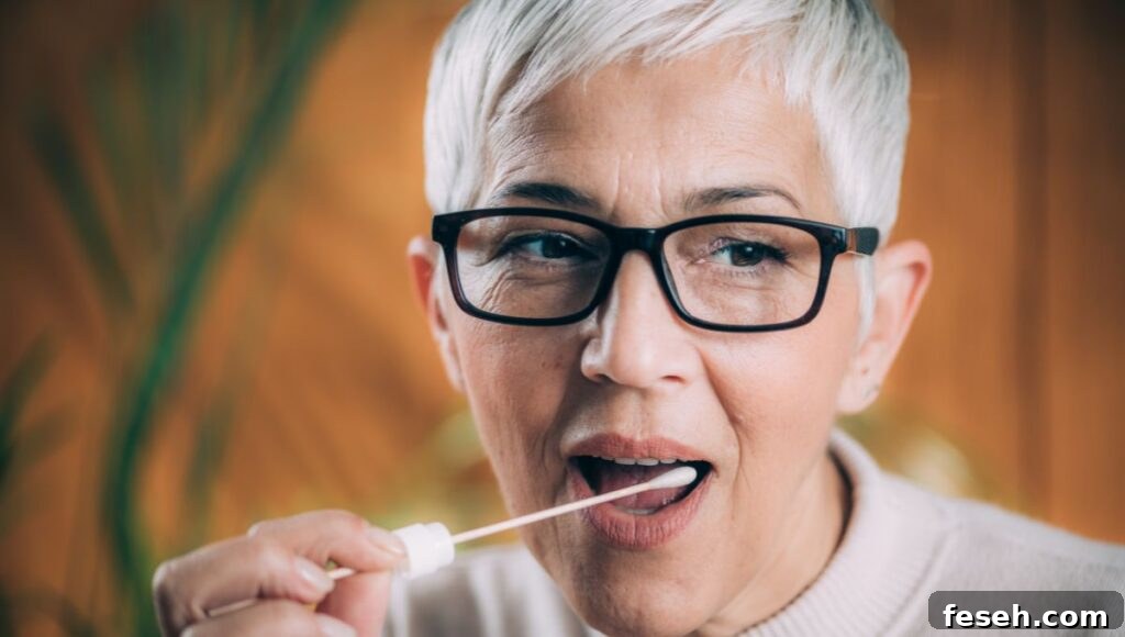 Woman taking a DNA Test