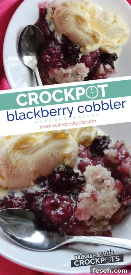 You can't go wrong with this simple Crockpot Blackberry Cobbler Recipe! So easy and comes out amazing! Plus gluten free & dairy free variations.