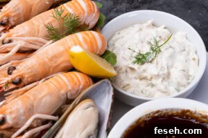 Tartare Sauce with langoustines and seafood boil sauce on the side