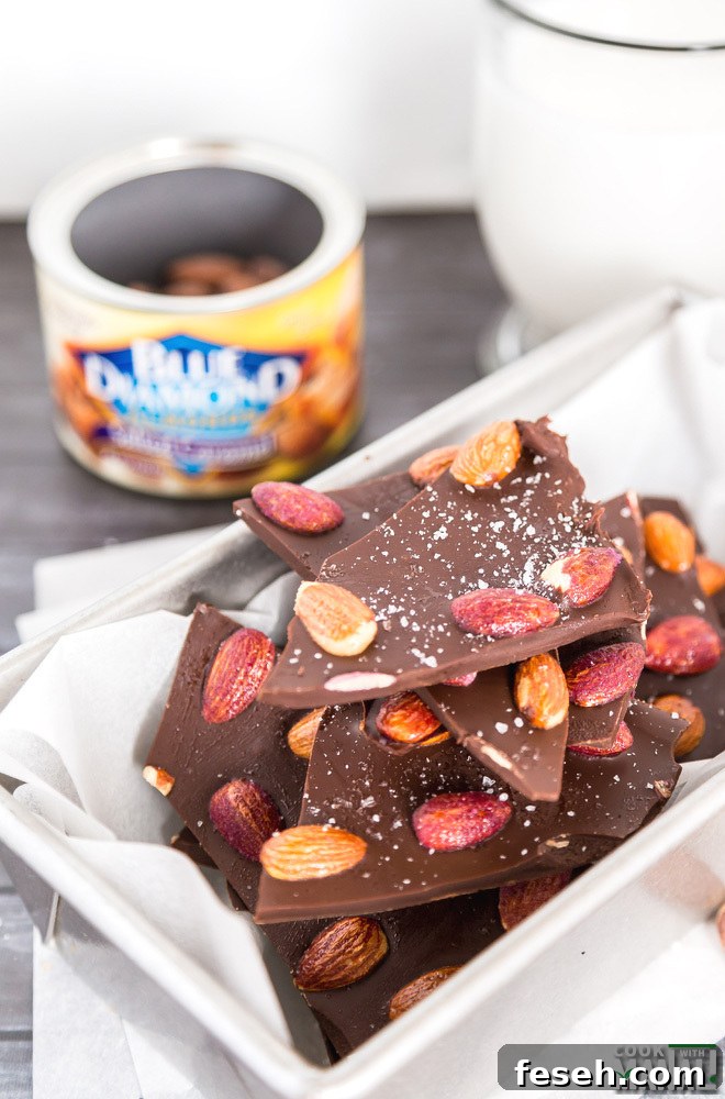 Chocolate Salted Caramel Almond Bark with Sea Salt