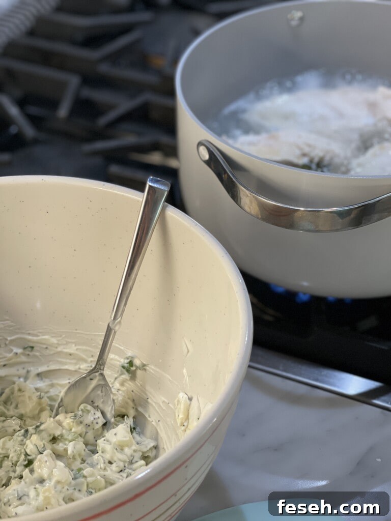 chicken salad serving