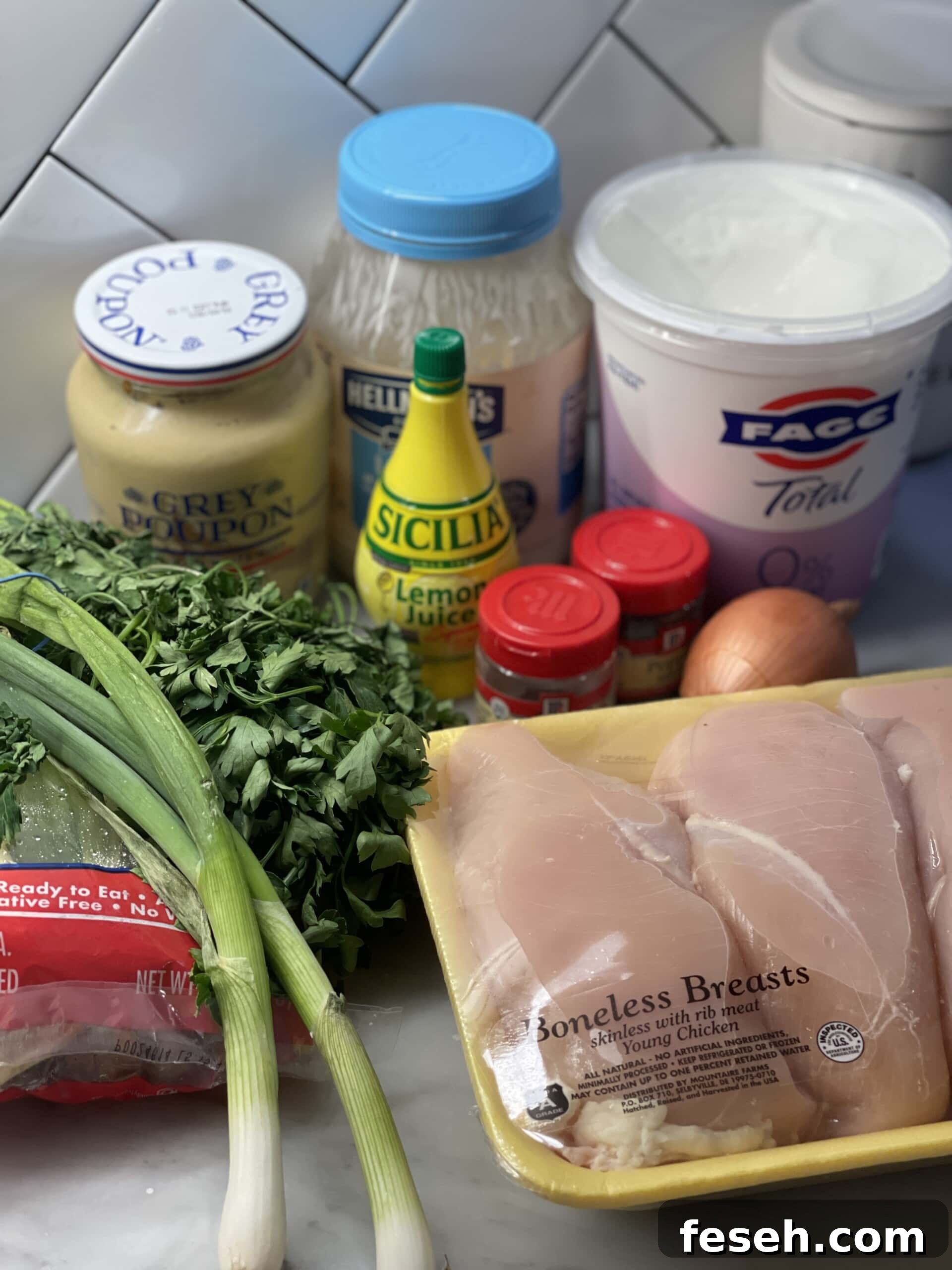 classic chicken salad with herbs