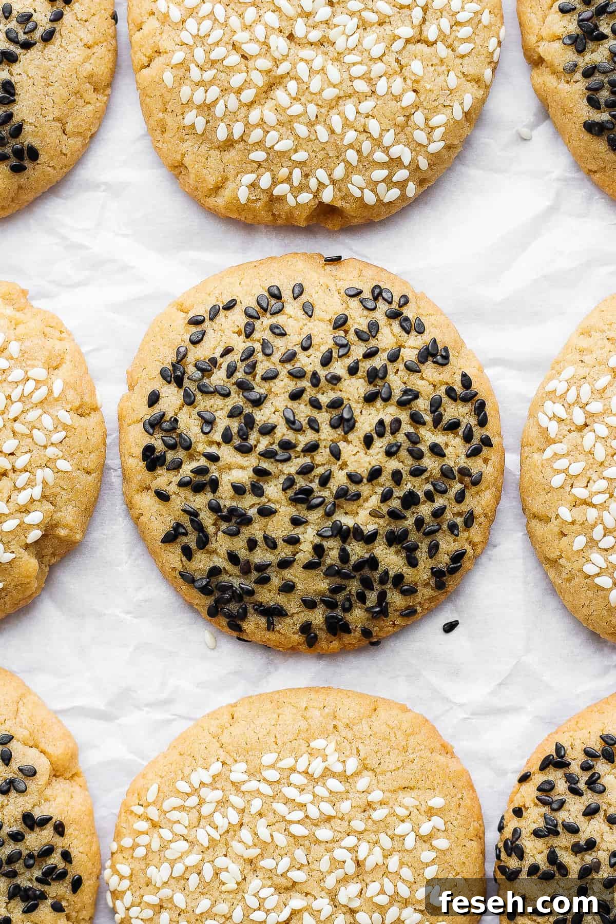sesame cookies with black sesame seeds.