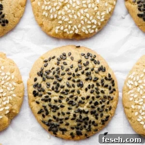 sesame cookies with black sesame seeds.