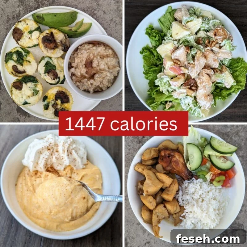 Day 11 full day of eating with egg white bites and pumpkin protein bowl and waldorf salad