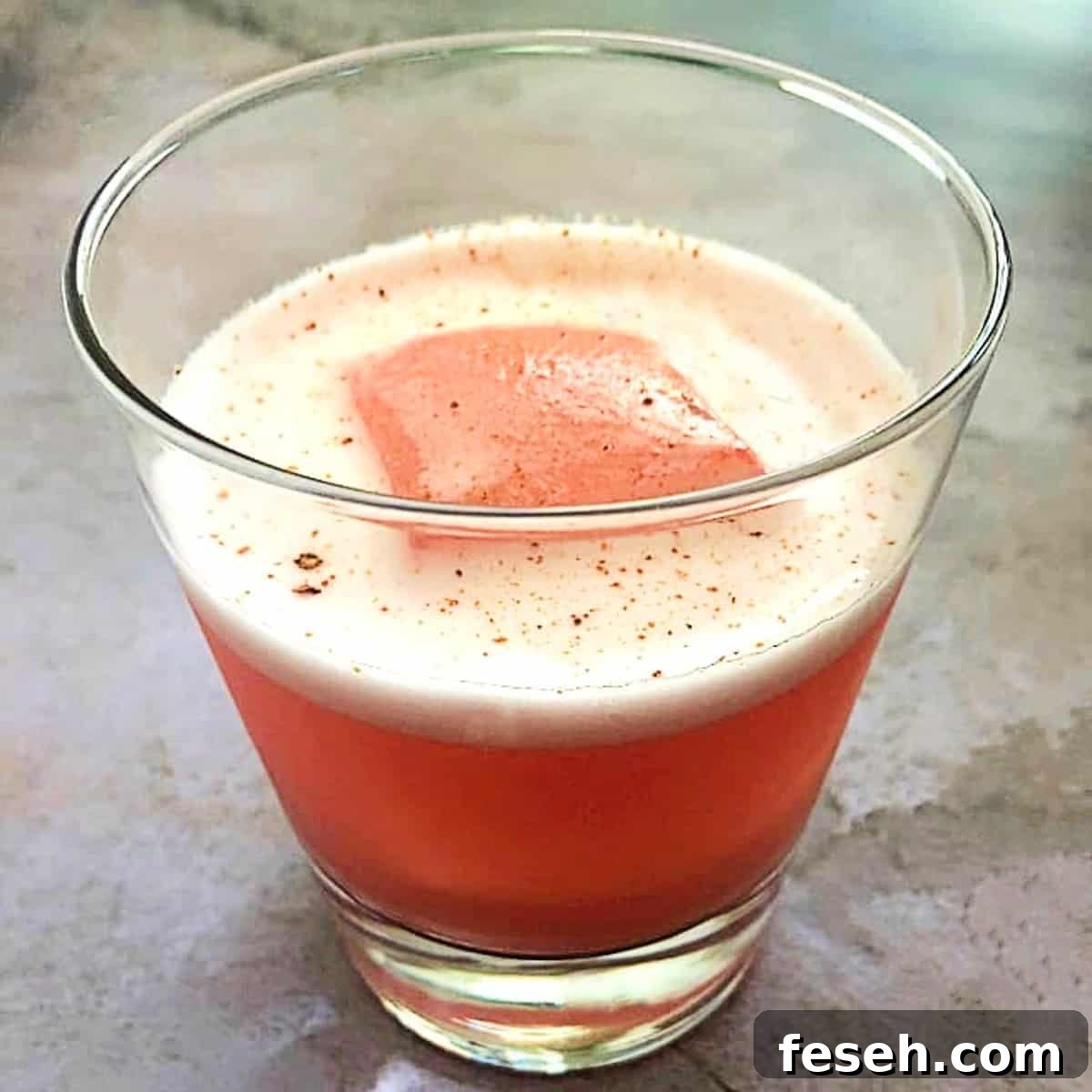 tequila sour cocktail with campari and egg white