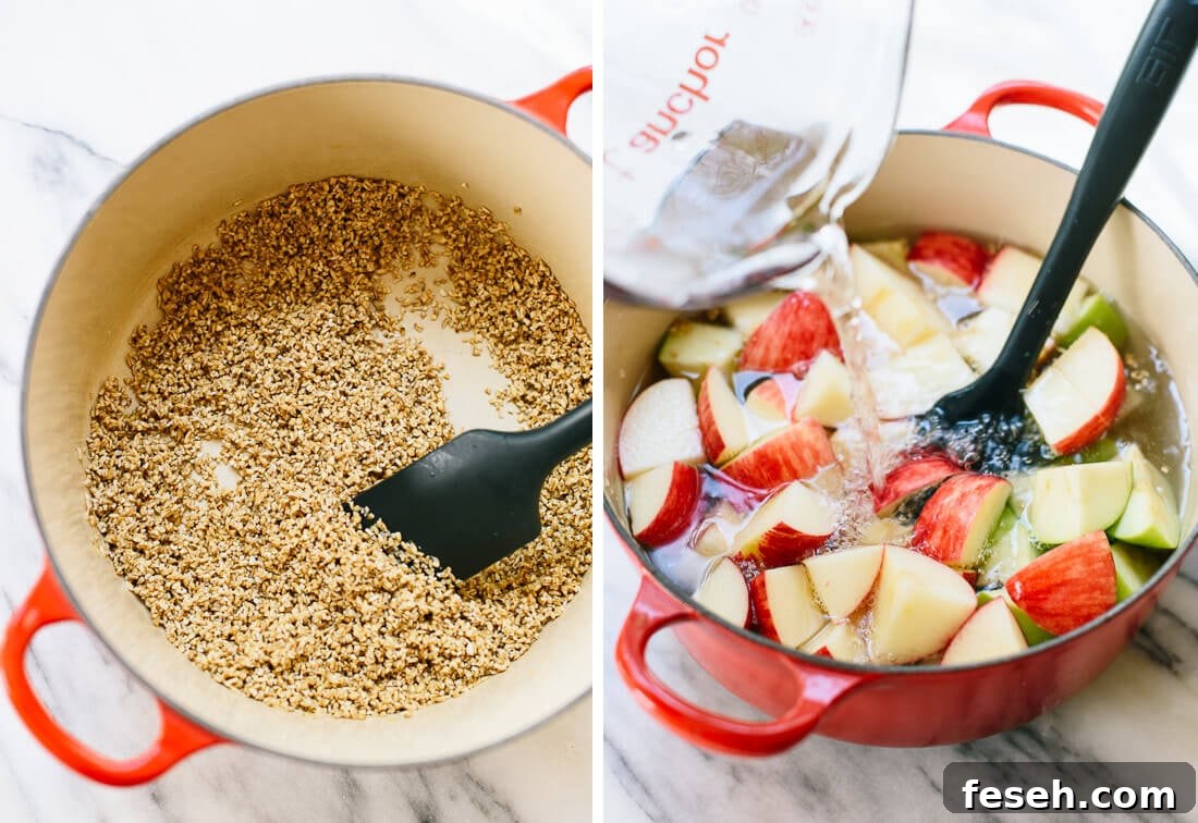 how to make apple steel-cut oats
