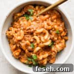 Bowl of Healthier Hamburger Helper.