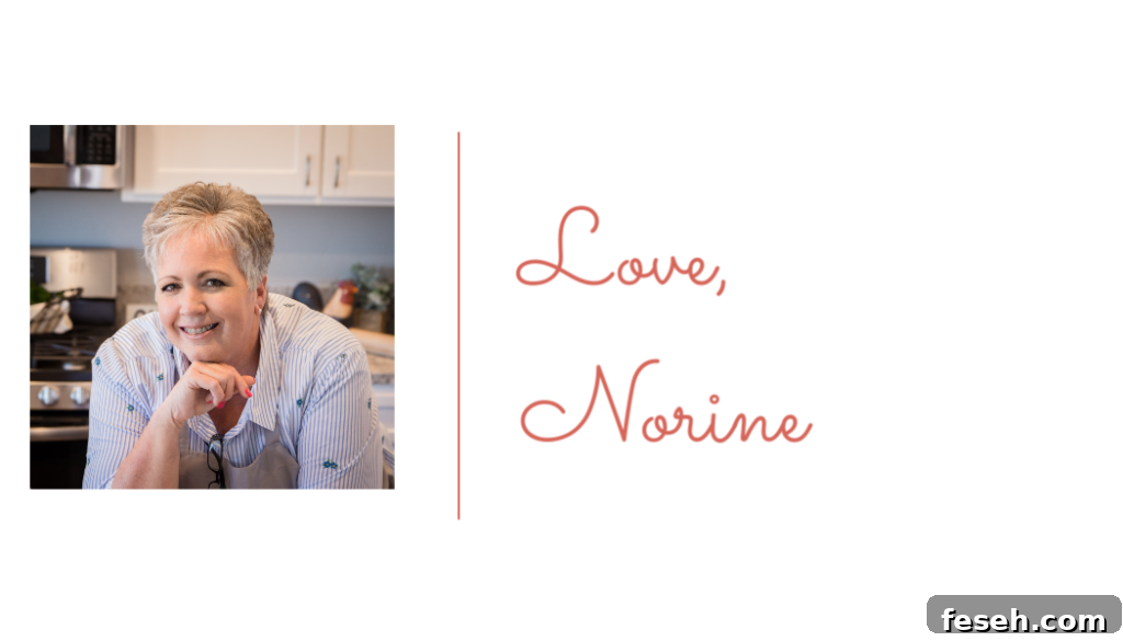 Photo of Norine and signature.