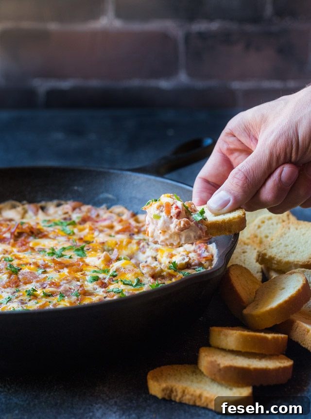 Cheesy Black Eyed Pea Dip with Bacon