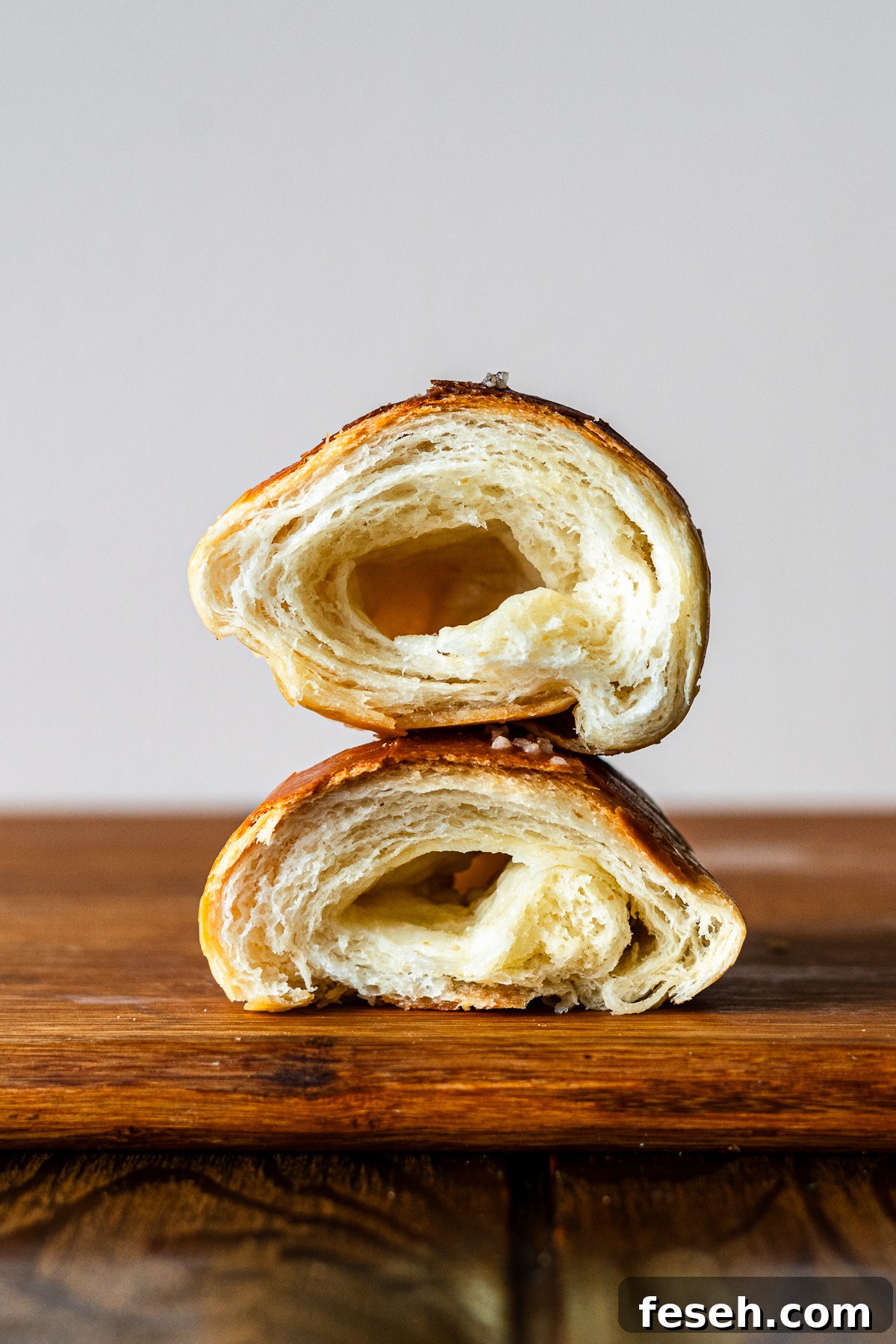 cross section of no knead salt bread