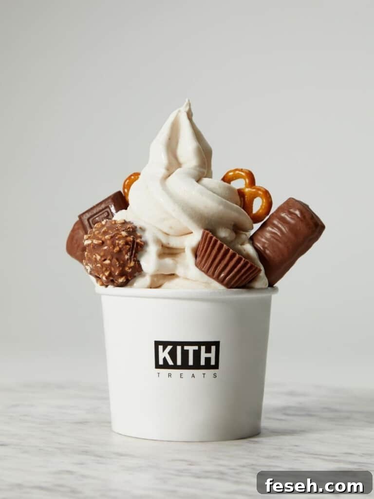 An ice cream swirl with chocolates and pretzels from KITH Treats in Waikīkī