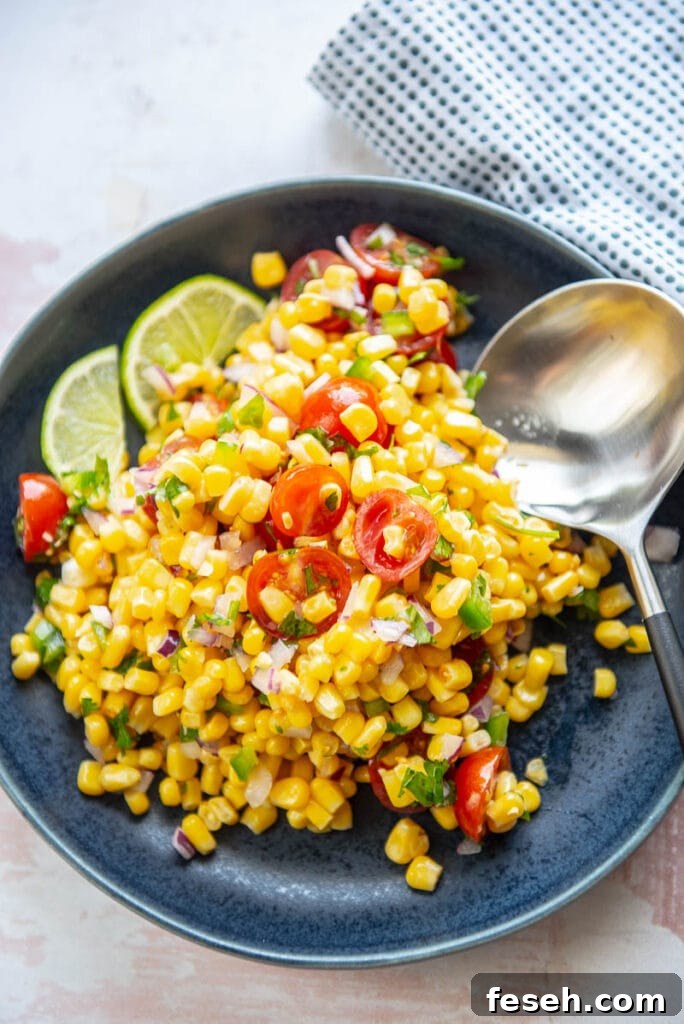 Tomato Corn Salsa on a plate