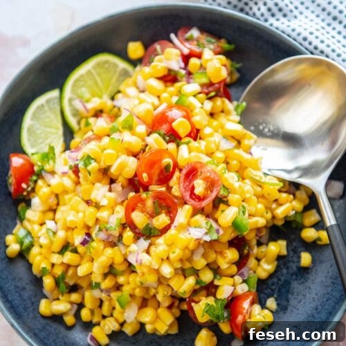 Tomato Corn Salsa on a plate