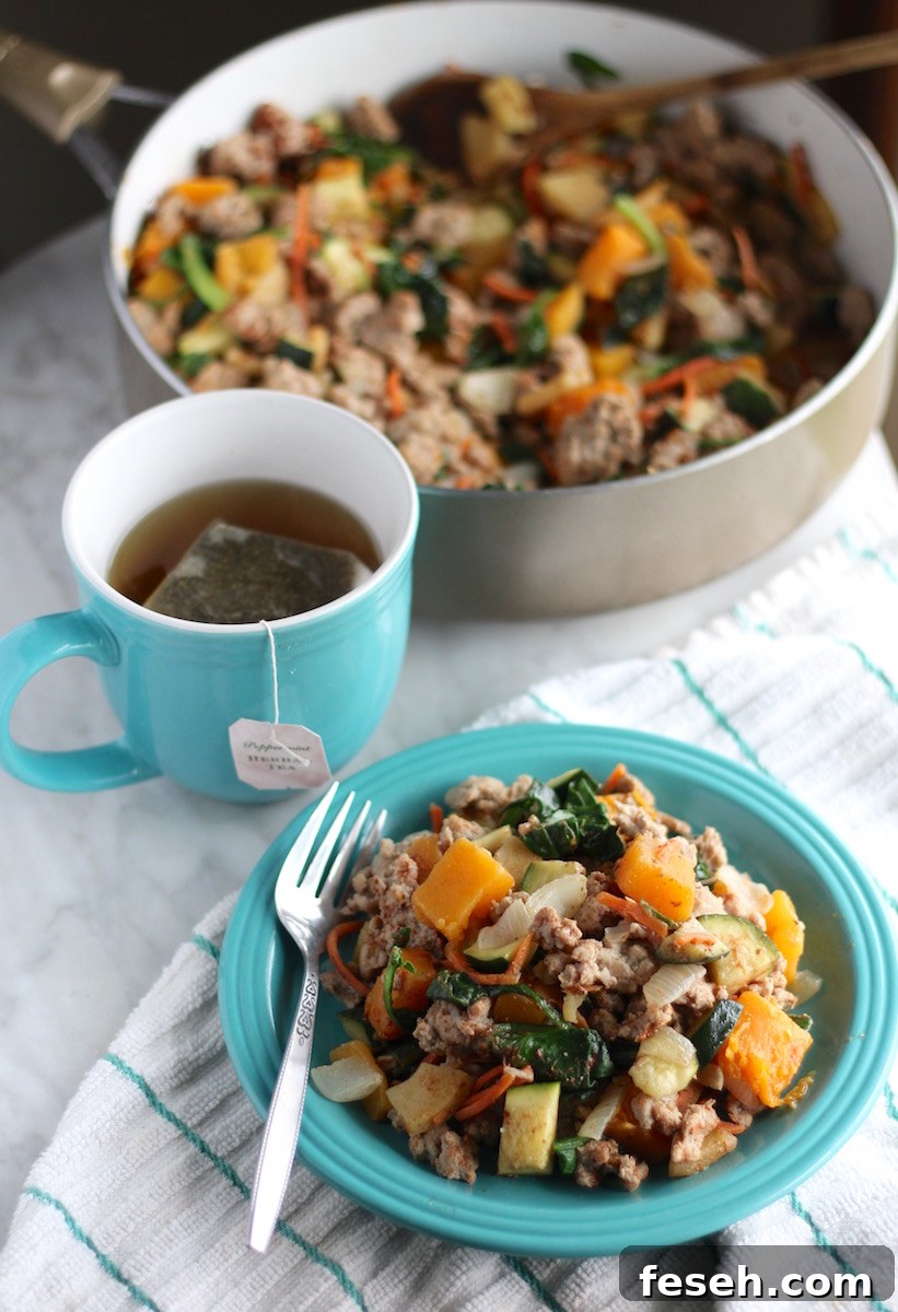Turkey Apple Breakfast Hash - an AIP, paleo hash that is delicious, healthy, and will provide breakfast for the whole week! | fedandfulfilled.com