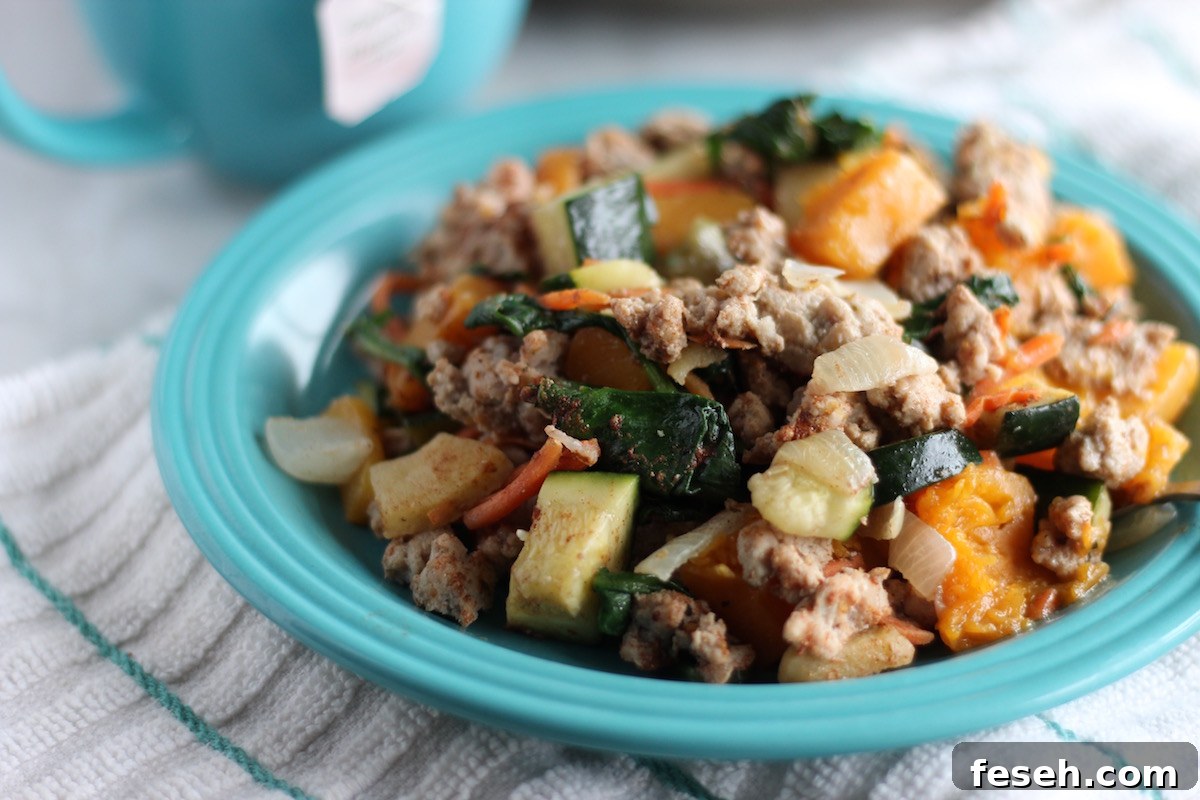 Turkey Apple Breakfast Hash - a protein and veggie-packed breakfast that is a little sweet, a little savory, and totally AIP and paleo-friendly! | fedandfulfilled.com