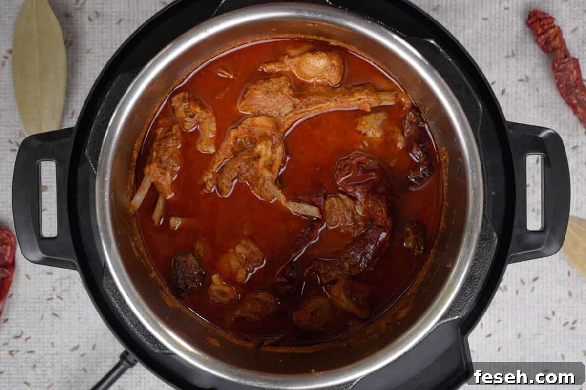 Cooked lamb rogan josh.