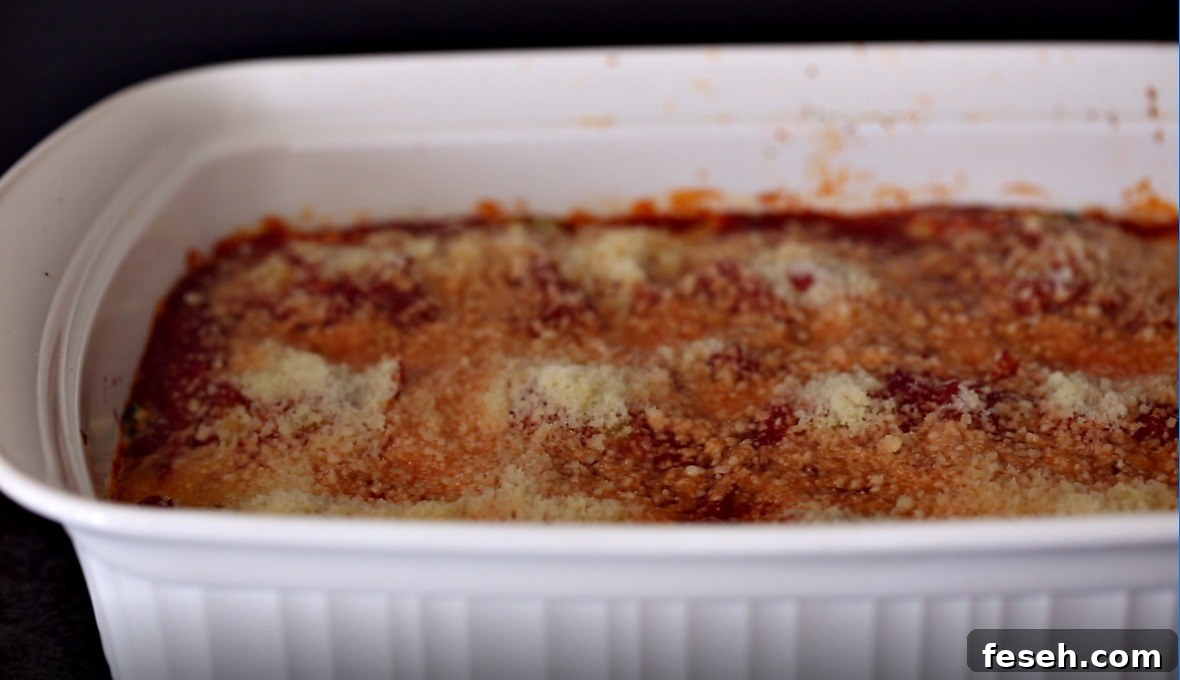 Layers of Ravioli, Spinach Ricotta Mixture, Pasta Sauce