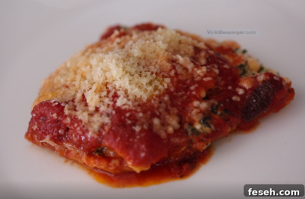 Layers of Ravioli, Spinach Ricotta Mixture, Pasta Sauce