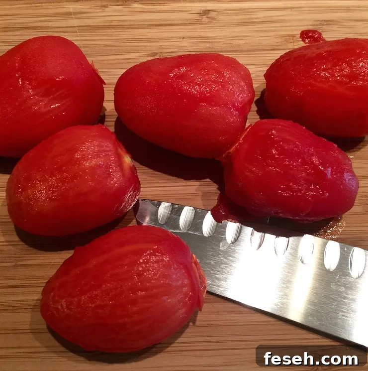 Prepping fresh tomatoes