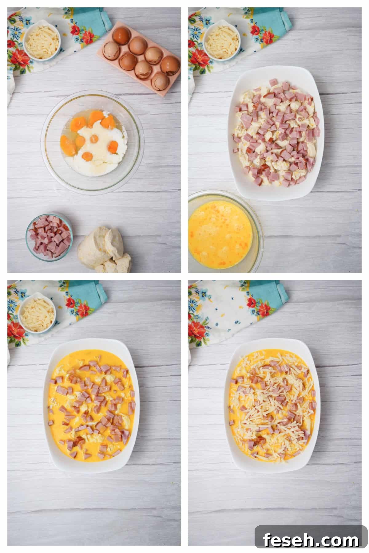 how to make ham and swiss breakfast casserole