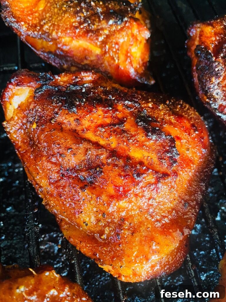 Smoked Cherry Bourbon Chicken Thighs