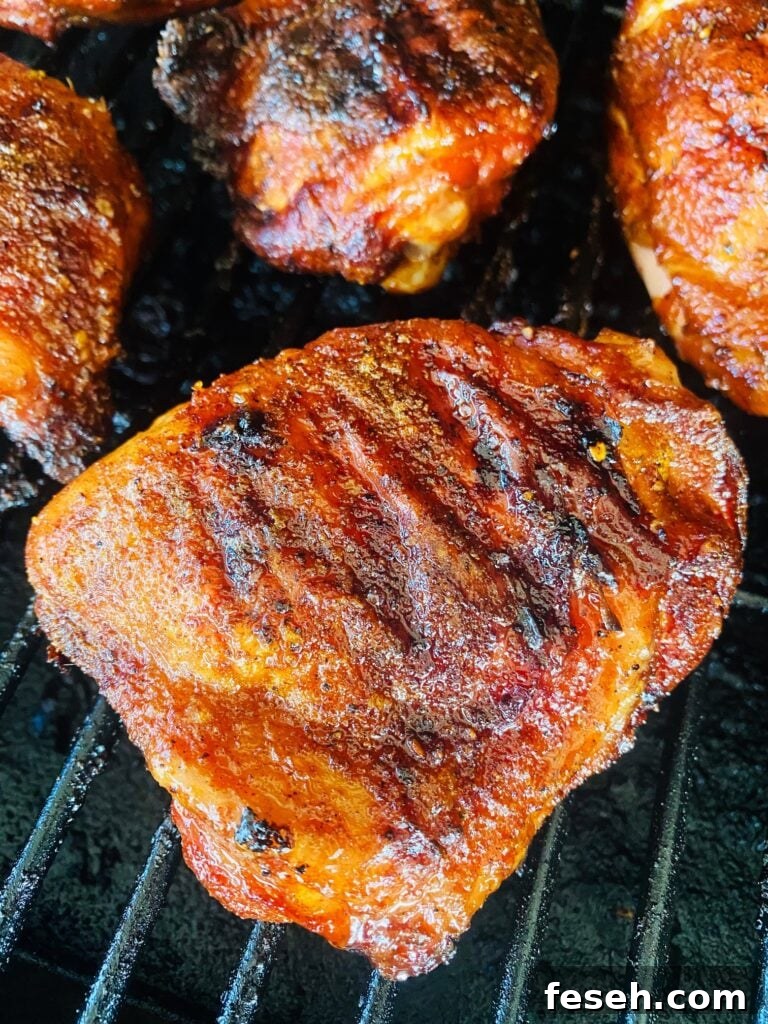 Smoked Cherry Bourbon Chicken Thighs