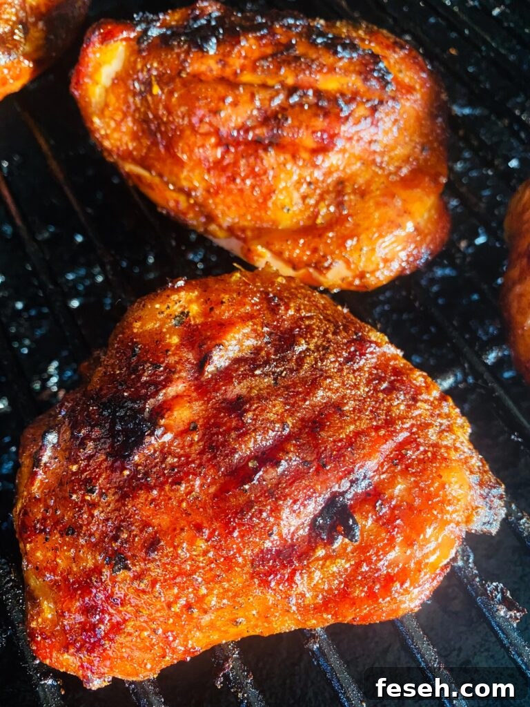 Smoked Cherry Bourbon Chicken Thighs