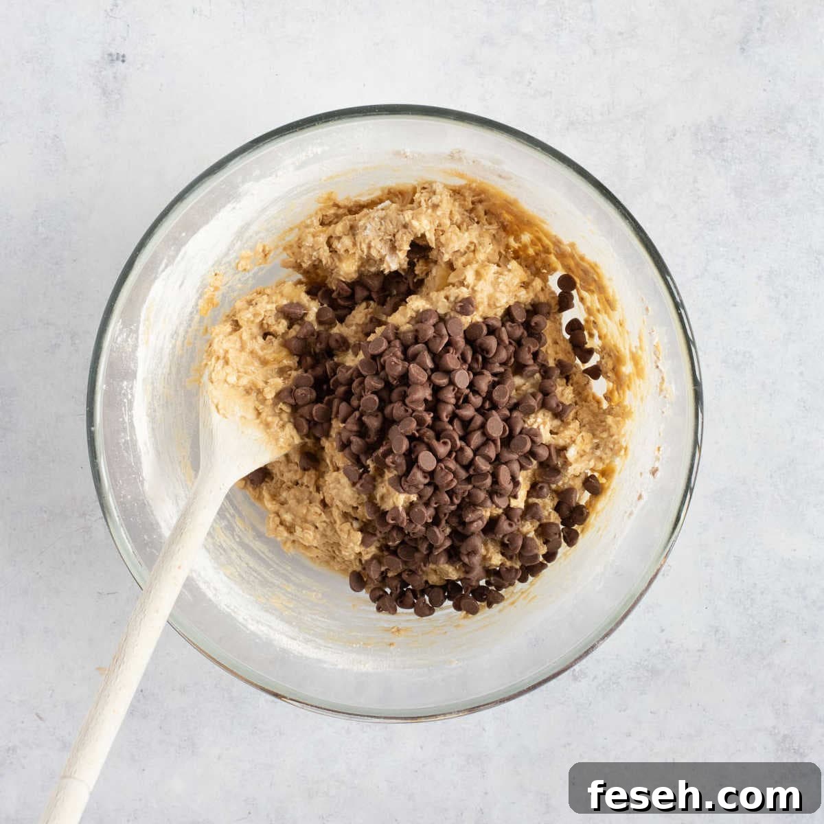 Banana cookie mix with choc chips.