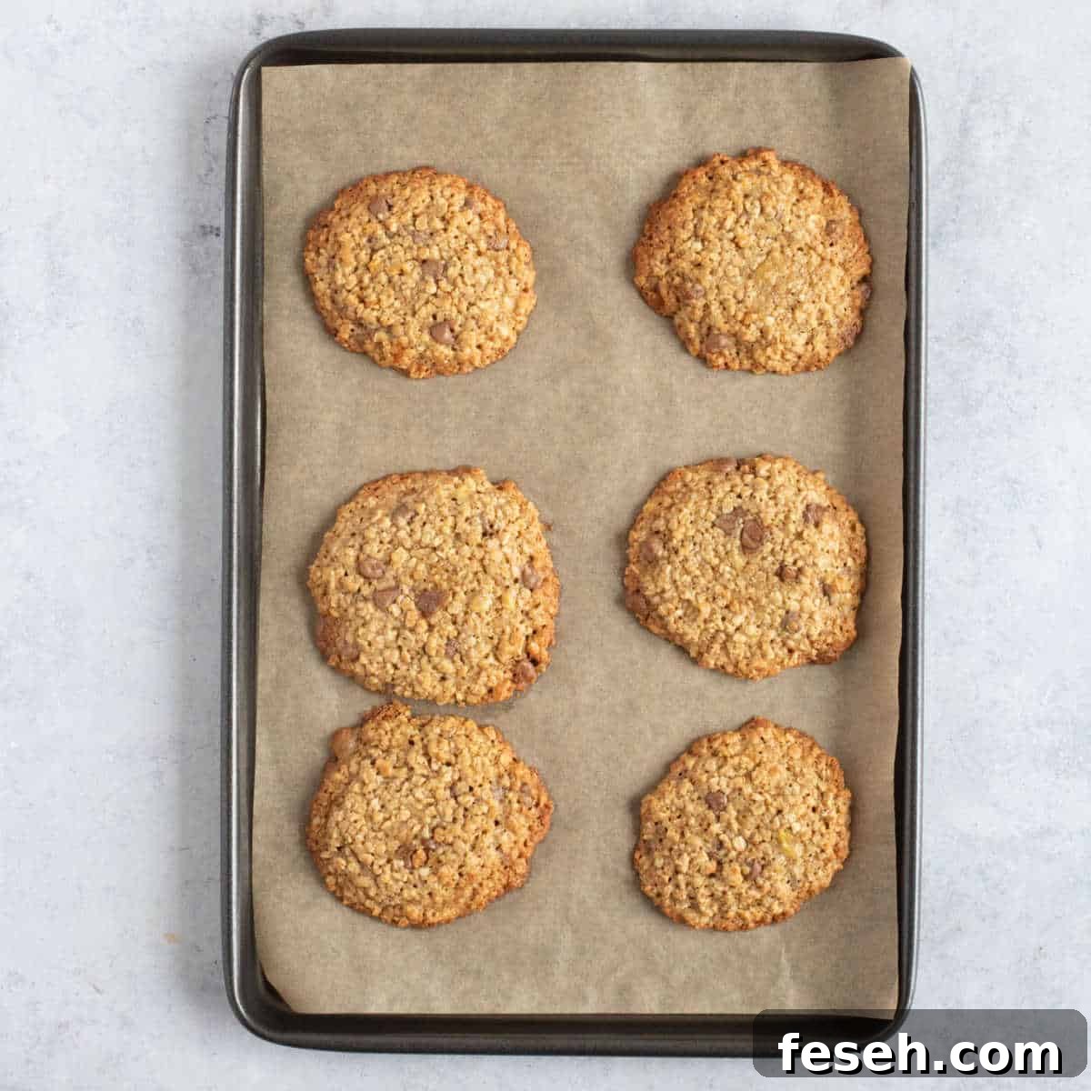 Baked banana oat cookies.