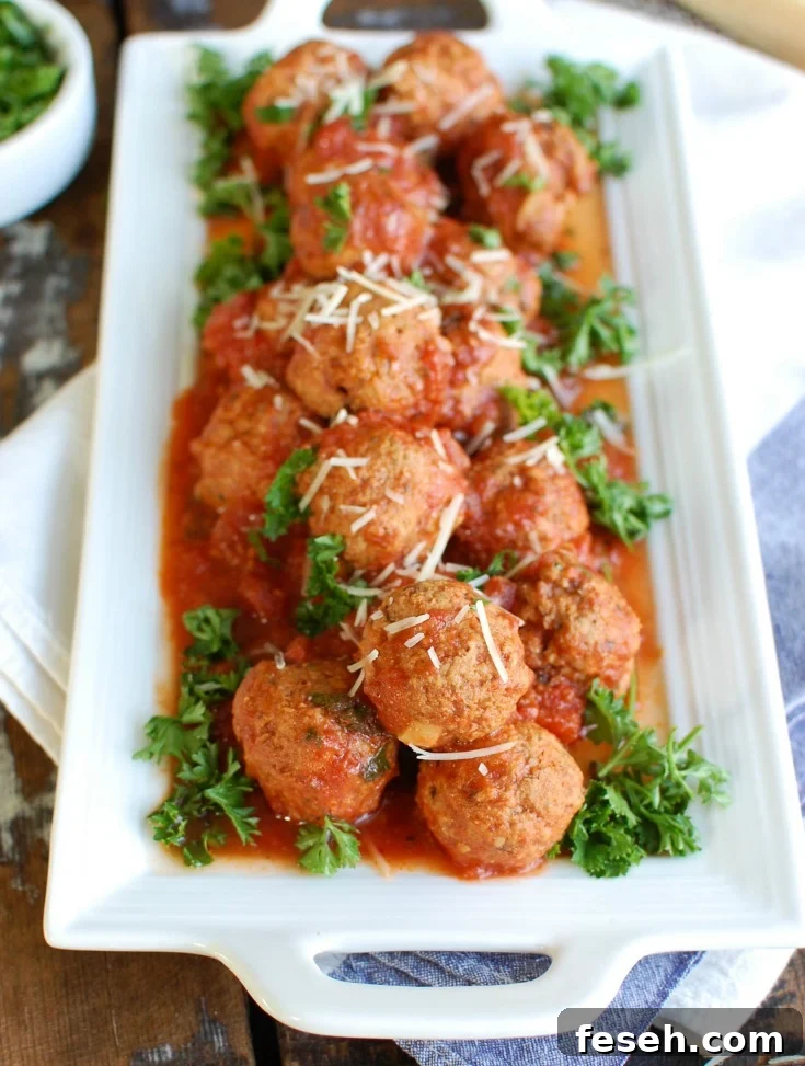 Slow Cooker Veal Meatballs on plate.