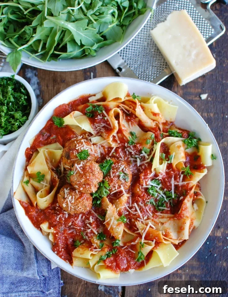Slow Cooker Veal Meatballs with parsley.