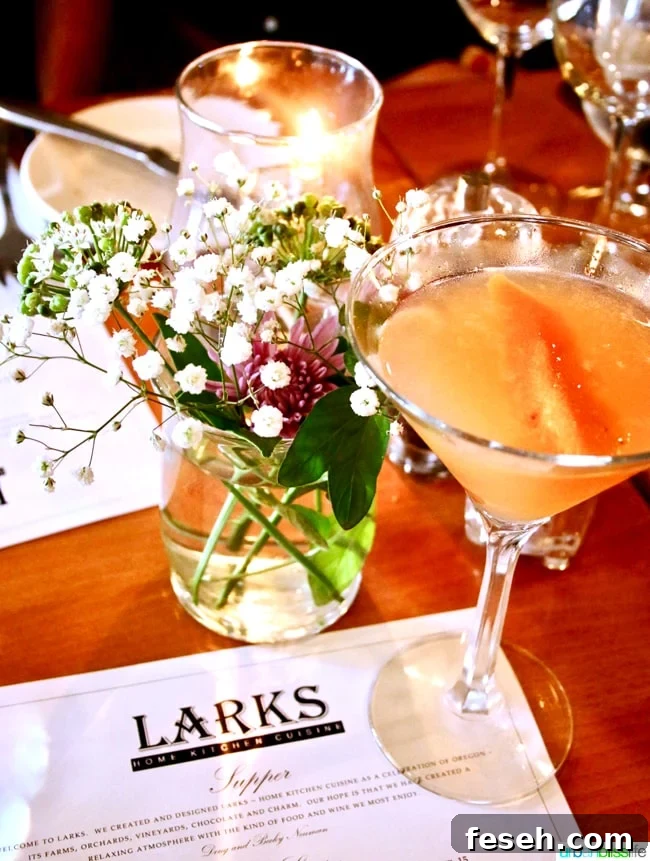 Lark Restaurant cocktail. Restaurant review on UrbanBlissLife.com