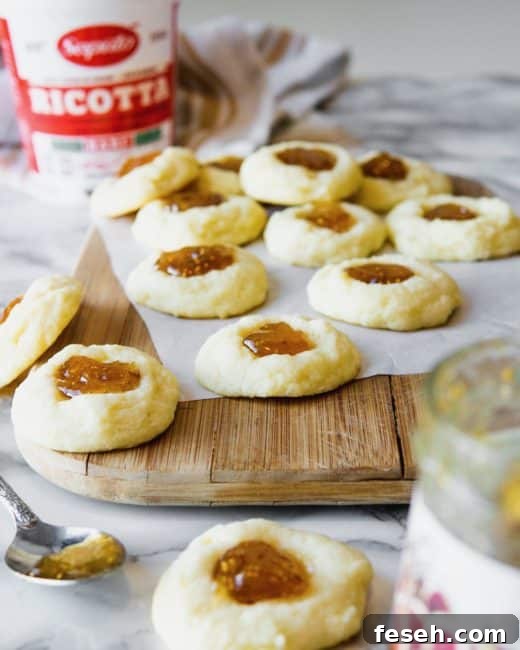 Soft ricotta cookies with fig jam.