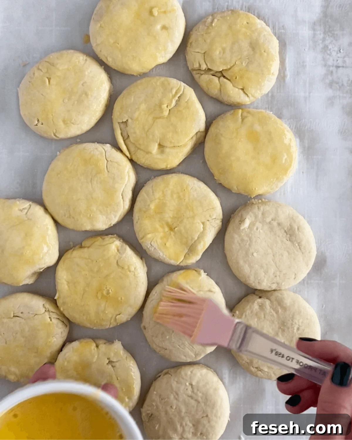 raw biscuits with egg wash