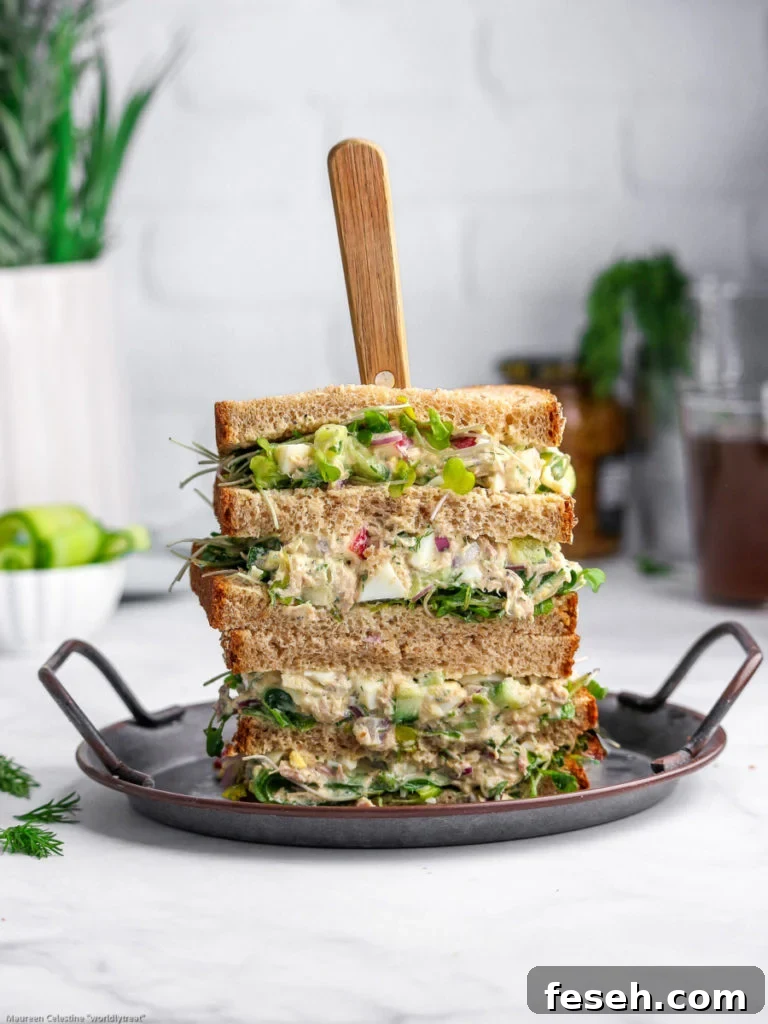 tuna cucumber salad sandwich