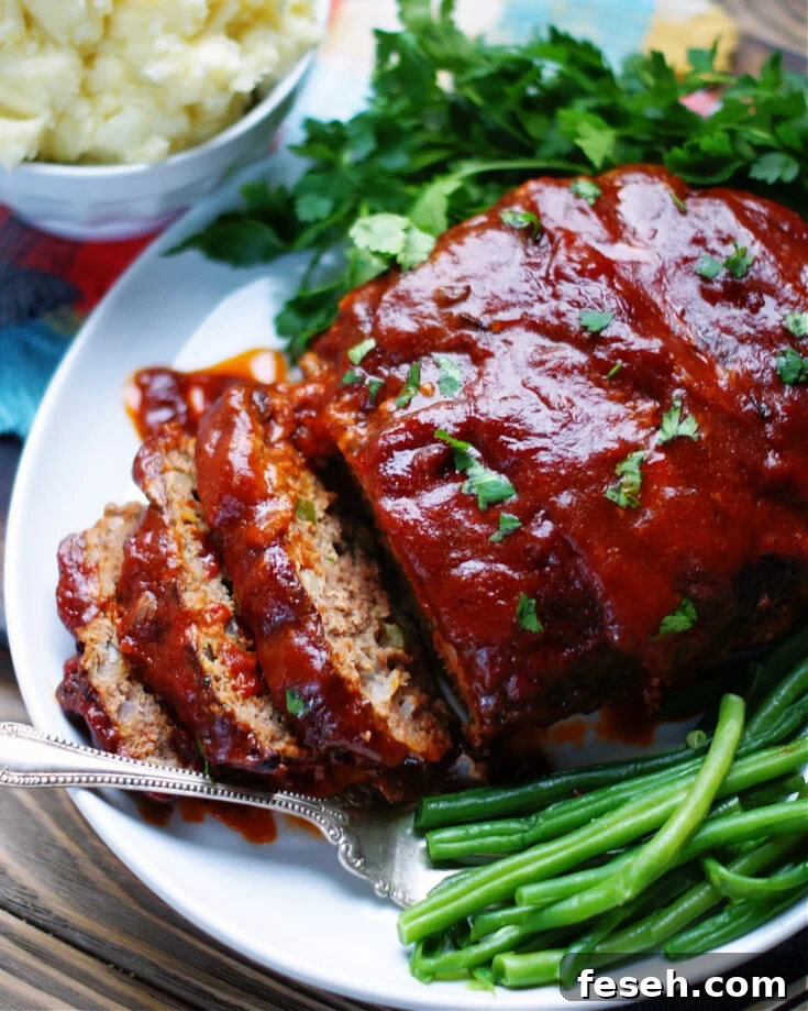 Classic meatloaf recipe with best savory glaze