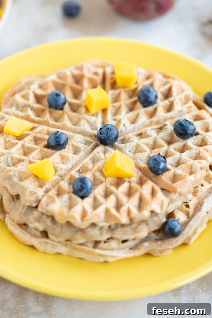 Healthy vegan waffles without sugar