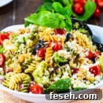 Tuna Pasta Salad with Balsamic Vinaigrette in serving bowl.