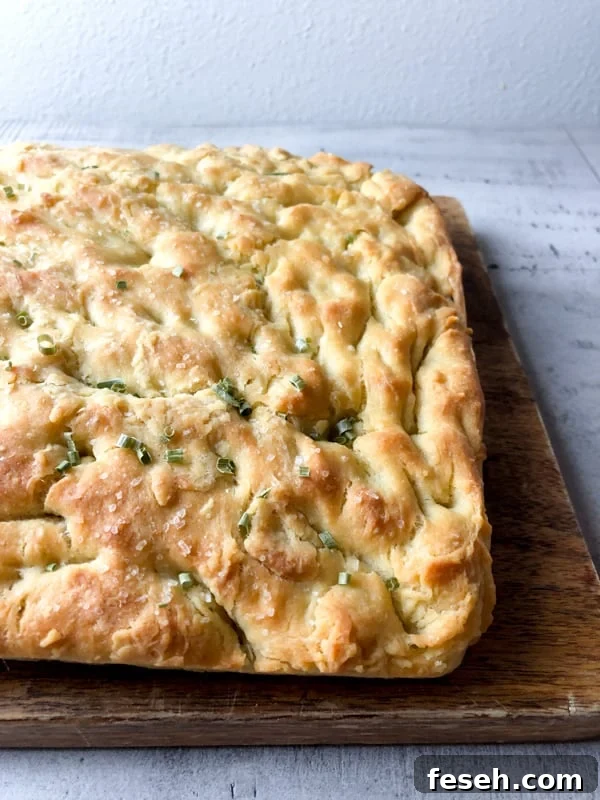 Baked focaccia