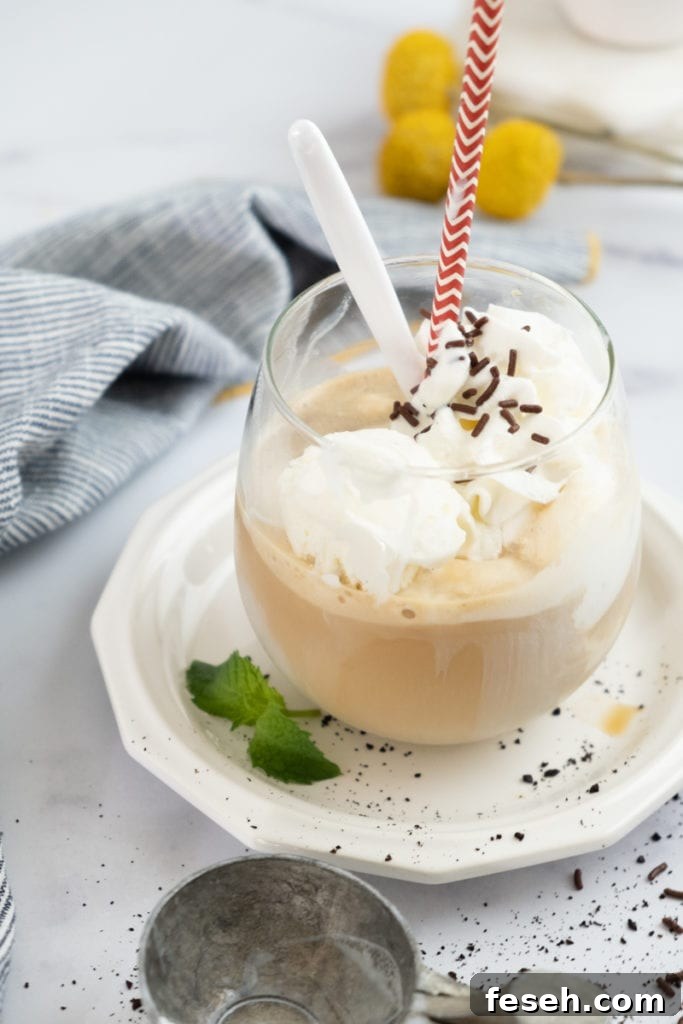 Eiskaffee in a glass