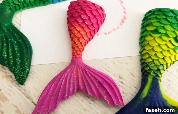 DIY mermaid crayons